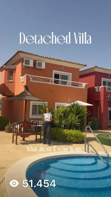 Reel de Sunvillas Murcia: «Detached Villa», 51,4K visitas en Facebook